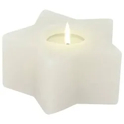 Salzkristall Teelichthalter STERN White Line
