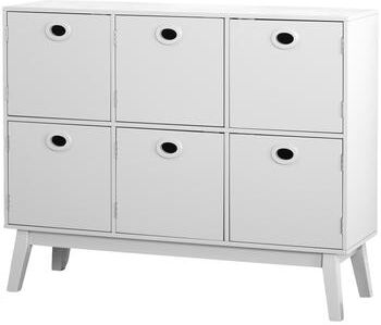 Simple Living Jamie Mid-Century Modern 6-Door Storage Cabinet