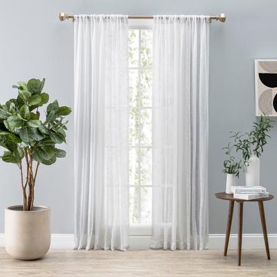 Ricardo Shannon Premium Slubbed Linen Rod Pocket Curtain Panel (Single Panel)