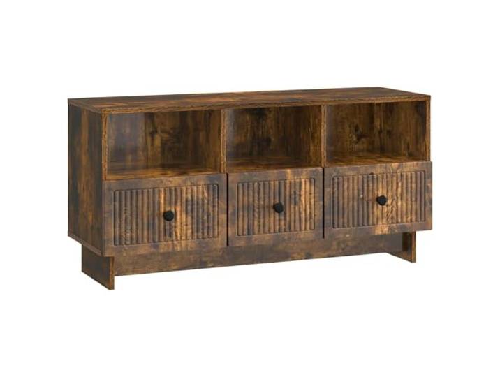 Makastle TV-Schrank Geräucherte Eiche 102x34,5x50 cm Holzwerkstoff