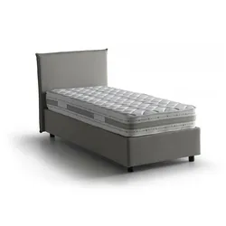 Arminius – Einzelbett, Grau, Matratze inbegriffen Made in Italy