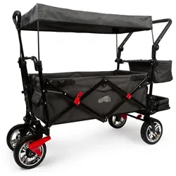 small foot Bollerwagen mit Dach und Regencover - dunkelgrau