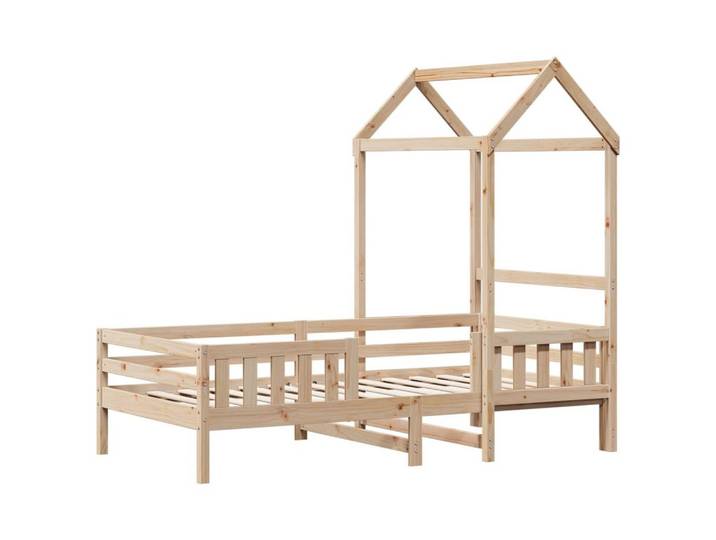 vidaXL Bett Massivholzbett mit Dach 100x200 cm Kiefer