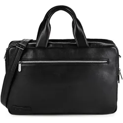 Plevier Jimmy Aktentasche Leder 31 cm Laptopfach (18.50"), Notebooktasche, Schwarz