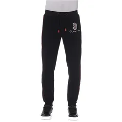 Trussardi, Herren, Sporthose, Black Cotton Men Sports Pants (M), Schwarz