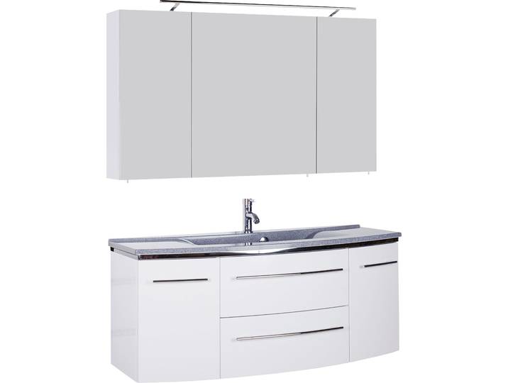 Badmöbel-Set SAPHIR 3040 , weiss (weiß glanz, weiß glanz), B:120cm, Kastenmöbel-Sets, Badmöbel-Set, Breite 120 cm