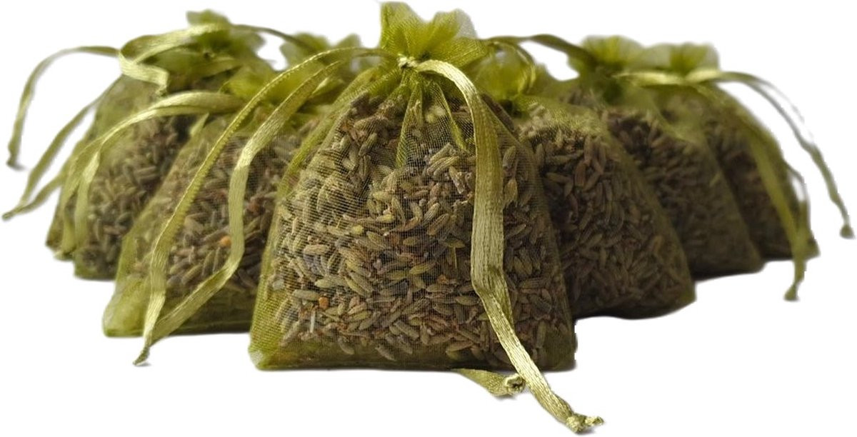 Bonheur de Provence® Biologische Lavendel Geurzakjes Olijfgroen - 10 stuks à 6 gram
