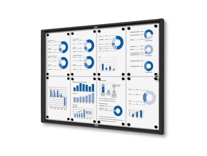 Showdown Displays Hängevitrine Economy SCXS - 8x DIN A4 - Aluminium - Schwarz (1-St)