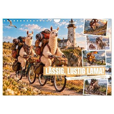 LÄSSIG, LUSTIG, LAMA! (Wandkalender 2027 DIN A4 quer), CALVENDO Monatskalender