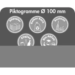 Stumpf Piktogramm-Set weiß 5 Stk. Ø 100 mm - 5408810
