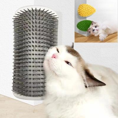Inspire Curations Cat Scratcher & Grooming Massager Brush Self Grooming Wall Corner Scratcher For Cats black