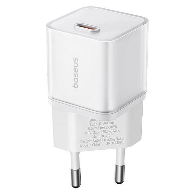 Baseus GaN5S, 20W, 3A, 1 x USB-C, weiss (20 W) (P10162503213-00)