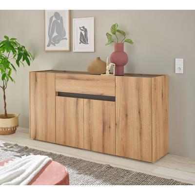 Sideboard HOME AFFAIRE "City/Giron", beige (eichefarben, anthrazit), B:170cm H:84cm T:40cm, Sideboards, Sideboard, Breite ca. 170 cm