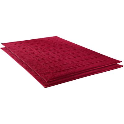 Badematte DYCKHOFF "Planet" Gr. 10, rot, H:3mm, Baumwolle, Badematten, Badematte, Baumwolle, 2er Set Hotelmatte