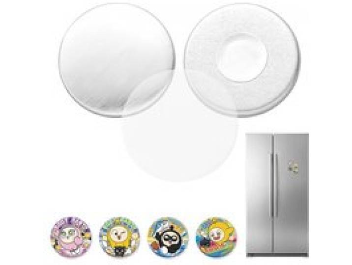 VEVOR Kühlschrankmagnete 50-tlg. 32 mm Zubehör für Buttonmaschine, Buttonrohlinge mit Magnetrückseite Metallgehäuse Transparente Mylar-Folien & Runde Blanko-Papiere für DIY Projekte