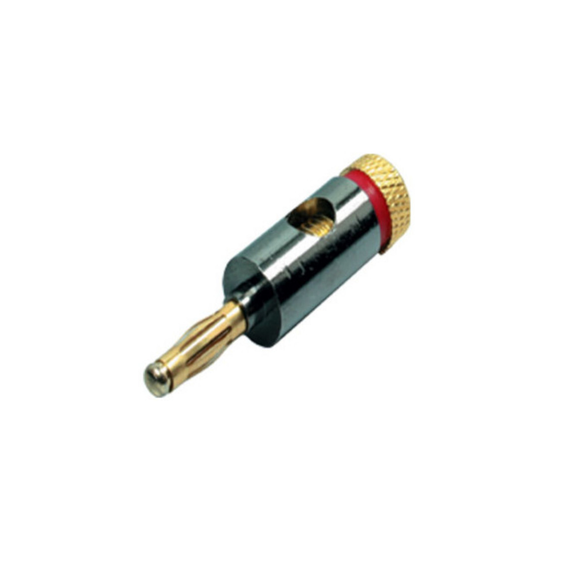 S-CONN Banaanconnector, metaal, 6 mm, rood