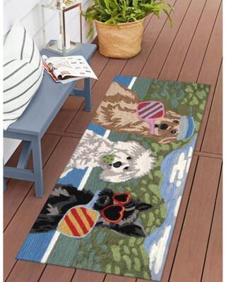 Lush Decor Frontporch Pickled Pups Indoor/Outdoor Rug