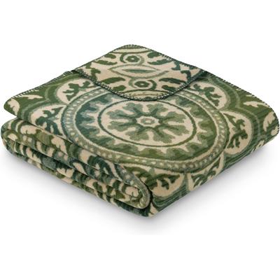 Wohndecke IBENA "Jubiläumsdecke 200 Jahre IBENA", grün (grün, 1876), B:150cm L:200cm, Baumwolle, Polyacryl, Polyester, Wohndecken, Wohndecke, limitierte Kollektion