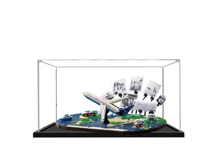 Acryl-Vitrine für Lego 41838 Familienreise-Fußabdruck-Karten-Modell, 3 mm staubdichte Displaybox, Vitrine kompatibel mit Lego 41838 (Modell nicht im Lieferumfang enthalten) (transparent, 3 mm)