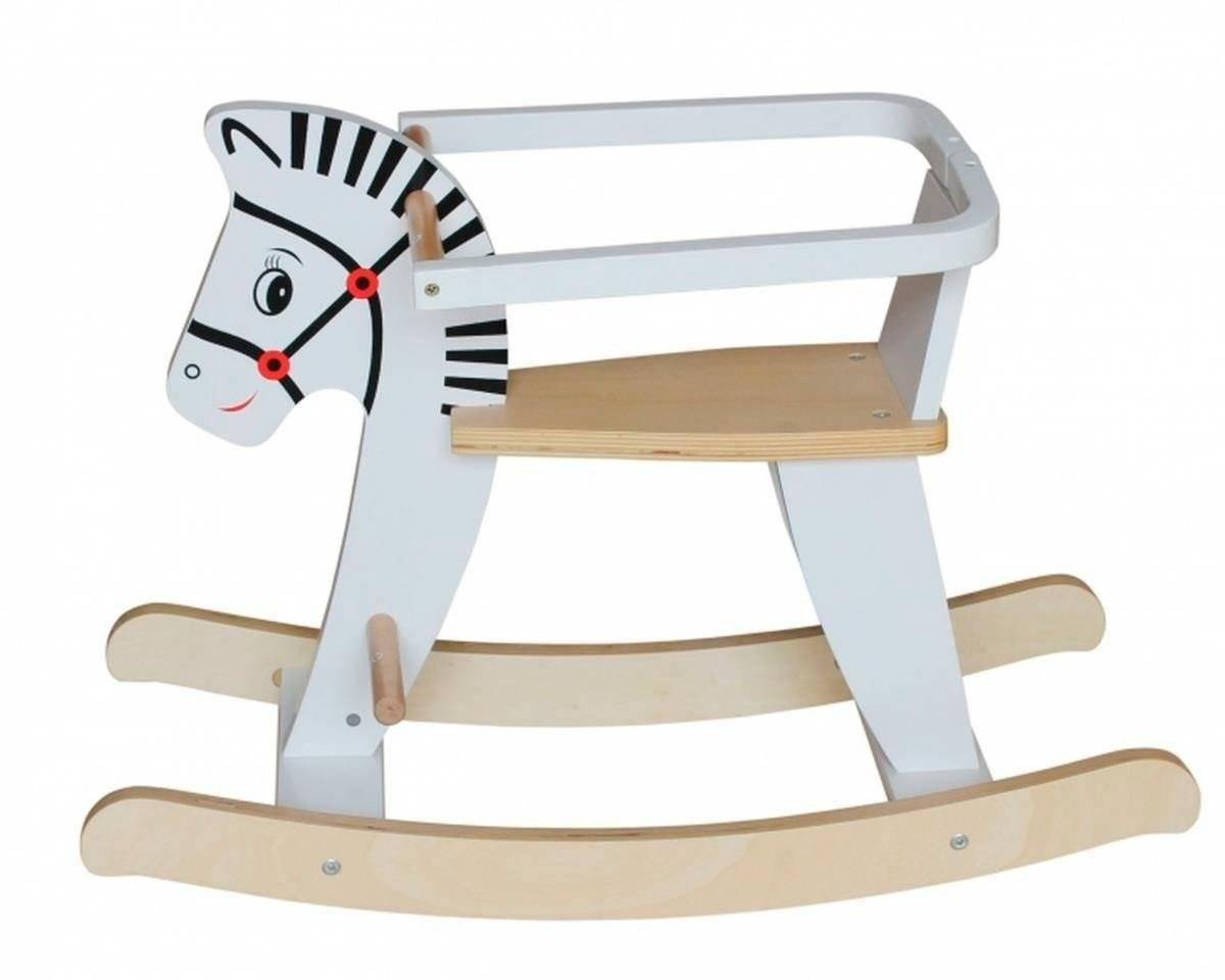 Mamabrum Houten schommelpaard met leuning model K11
