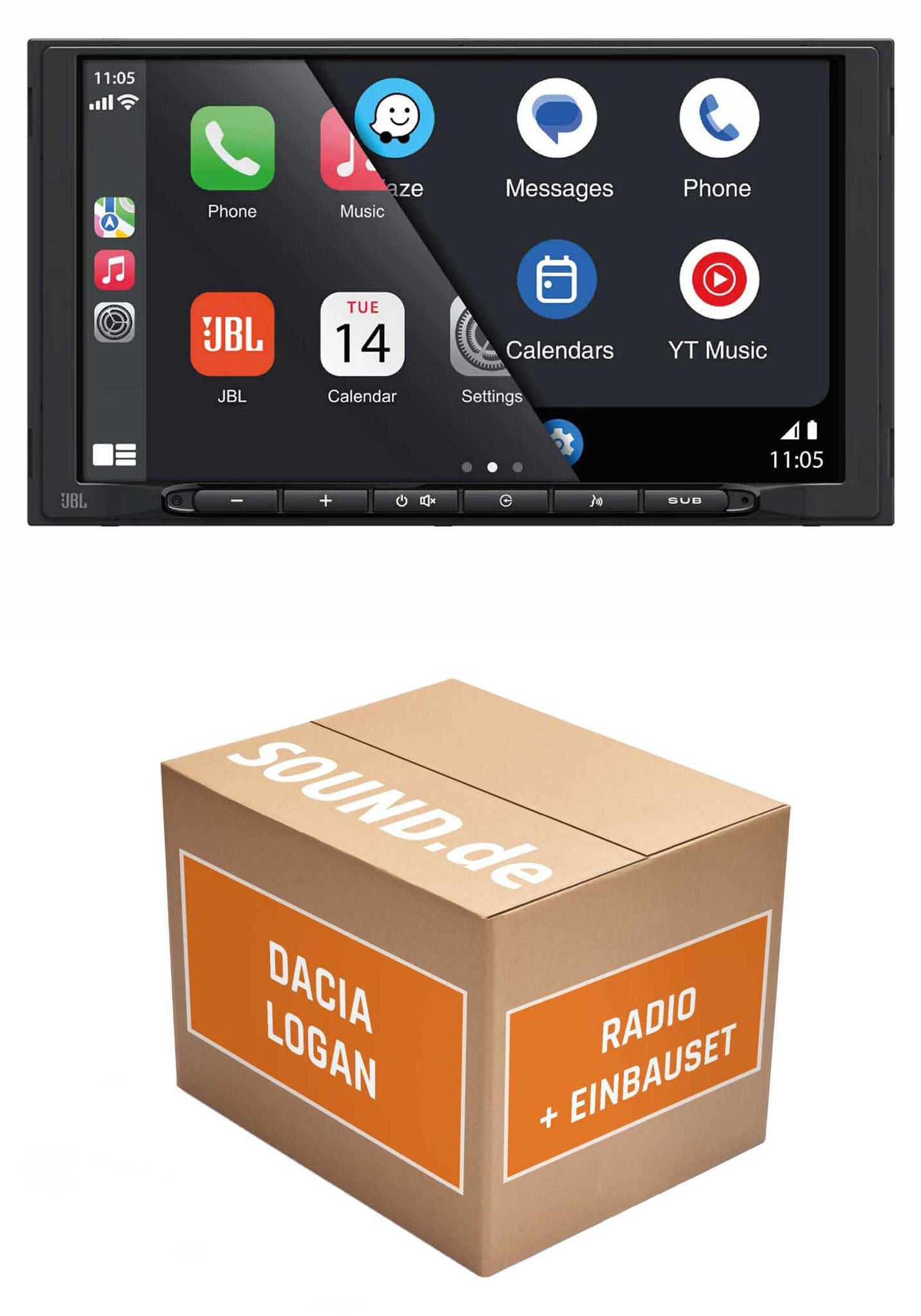 Autoradio Einbaupaket JBL Legend passend für Dacia Logan I (vor Facelift 2004-07/2009) | CarPlay Wireless Android Auto Wireless