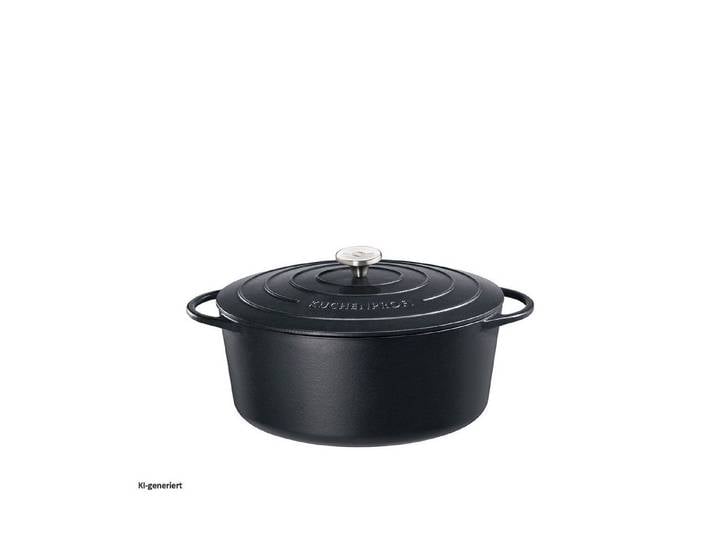 Neuetischkultur Bratentopf Bratentopf Gusseisen, oval Schwarz, Gusseisen (Stück, 1-tlg), Mit Rezepten