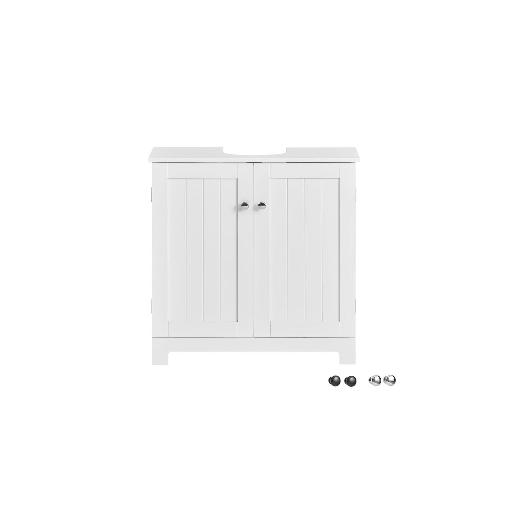 SoBuy Waschbeckenunterschrank mit 2 Türen Weiß 60x30x60cm Funktional