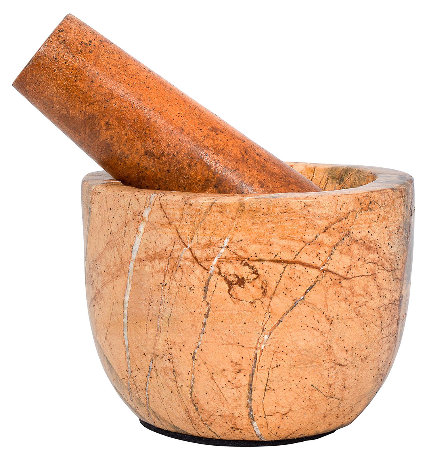 Dripio Morter en stamper van gepolijst hardsteen, 12 cm
