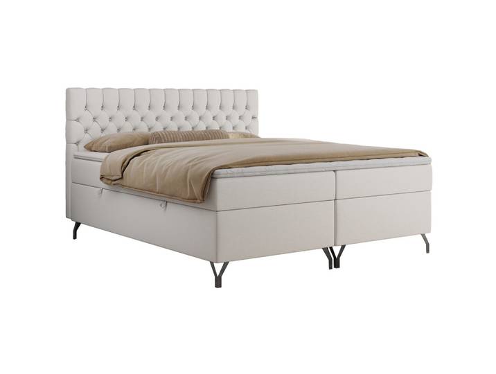 BOXBETT GRIMALDI 160/200 Weiß Kunstleder - H3