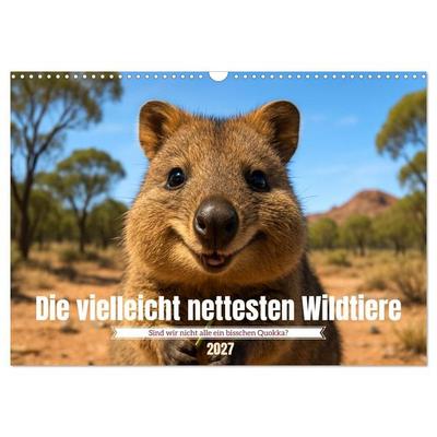 Die vielleicht nettesten Wildtiere (Wandkalender 2027 DIN A3 quer), CALVENDO Monatskalender