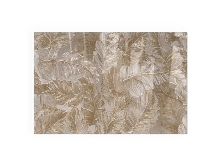 KAMINBODENPLATTE 120x80 cm - Blätter in subtilen Mustern