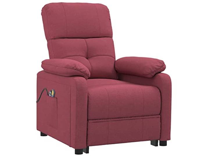 vidaXL Massagesessel Elektrisch Weinrot Stoff