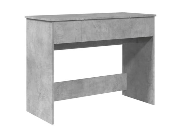 Xhnifbn Schminktisch mit Spiegel Betongrau Frisiertisch 100x45x76 cm Moderner Kosmetiktisch in Beton-Optik für das Schlafzimmer mit großem Wandspiegel und geräumiger Ablagefläche.
