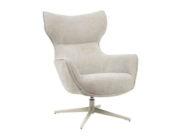 Fauteuil moderne pivotant en tissu taupe