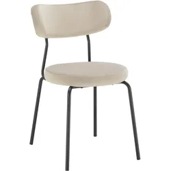Stuhl Lea Beige Samt Gepolstert