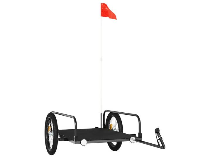 vidaXL Fahrradanhänger Schwarz 135/70/37 Cm Eisen, Metall, 70x37x135 cm, Freizeit & Co, Sport & Fitness, Fahrradanhänger