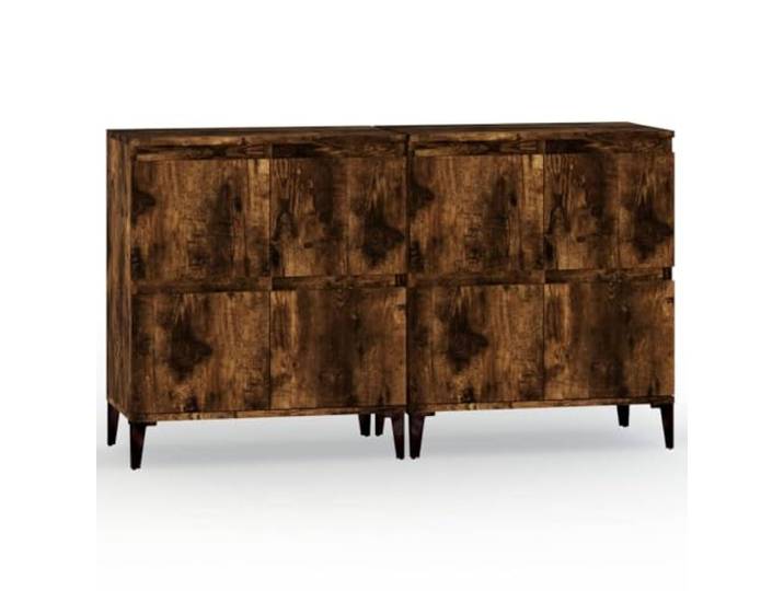 GHVBNMF Sideboard 2er Set Räuchereiche 60x35x70 cm Kommode Schrank Kompaktset aus 2 Anrichten mit 4 Fächern und Metallbeinen. Ideal für Wohnzimmer oder Flur als moderner Stauraum.