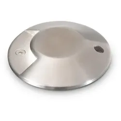 Ideal Lux LED Boden-Einbauleuchte ROCKET-1 PT, IP65 IK08, Abstrahlung 1-seitig, CRi 90, begehbar, Stahl gebürstet / Pyrexglas, 3.5W 4000K IDEA-122014