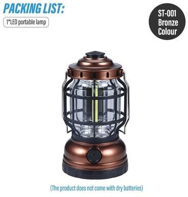 Uplift Essentials Vintage Dimmable LED Camping Lantern High Output Portable Outdoor Searchlight bronze