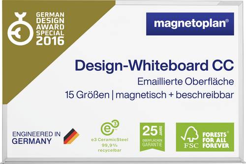Magnetoplan Whiteboard CC (B x H) 200cm x 120cm Weiß emailliert, glatt Inkl. Ablageschale