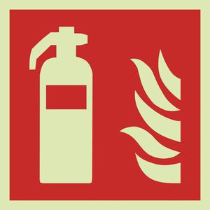 Abtec Hinweisschild ISO 7010 F001, Kunststoff, 15 x 15 cm, Brandschutz, Feuerlöscher
