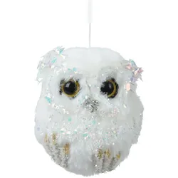 Christmas Decorations Christbaumschmuck Eule Kunstfell 8cm Figur Bruchfest Handgefertigt Weihnachtsbaum Anhänger Weihnachten Weihnachtsbaumschmuck Tiere Vogel Uhu Kauz Weiß