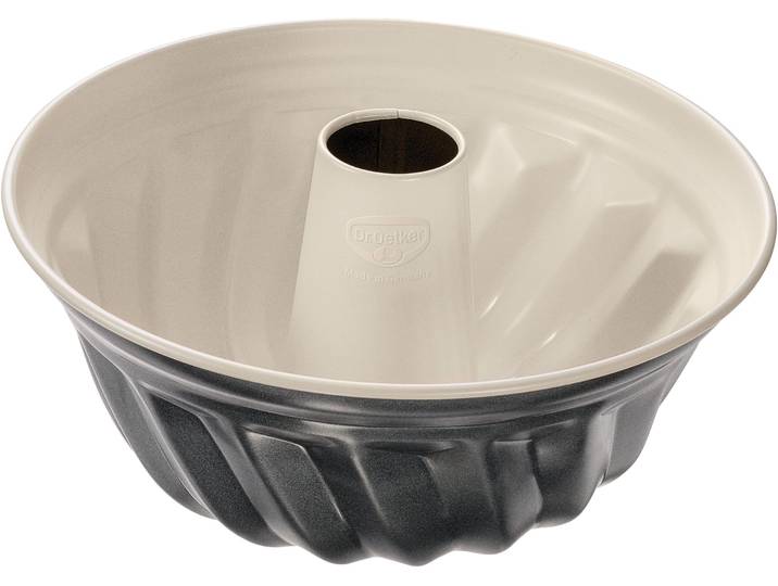 Gugelhupfform Back-Trend , grau (cremefarben, anthrazit), Ø:22cm, Stahlblech, DR. OETKER KÜCHENHELFER, Küchenformen, Gugelhupfform