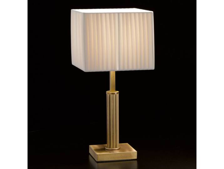 Cremasco Nachttischlampe IMPERIAL, bronze / altmessing, für Schlafzimmer, Textil / Stoff / Seide, Tischlampe