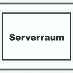 HB-Druck Serverraum Aufkleber mit Text Computer IT PC waagerecht A8 (52x74mm)