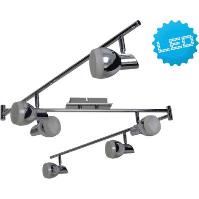 NÄVE LED Deckenleuchte "Chromey", grau (chrom), 6, H: 13cm, 1 Stk., Leuchten, 3 bewegliche Gelenkarme mit je 2 Spots, chromfarben, Licht warmweiß, LED Deckenleuchte