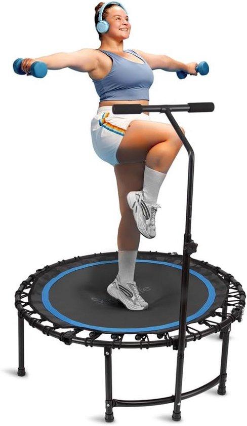 Famanu Fitness Mini Trampolin mit Handgriff - 35,4 Zoll für Innen und Außen