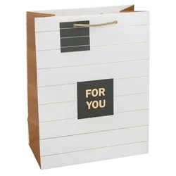 Geschenktasche For you 22,5 cm Papier Weiß M (Medium)