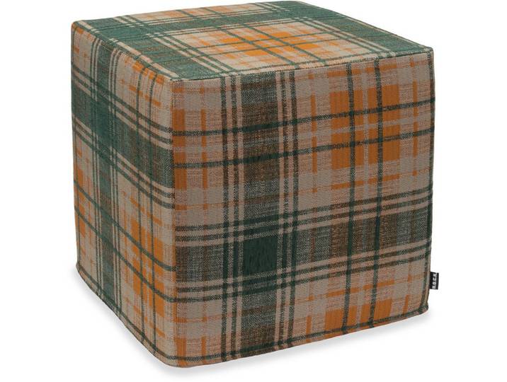 H.O.C.K. Sitzhocker H.O.C.K. Eddy Hocker 45x45x45cm grün / orange terra very british, Hocker, Barhocker & Sitzhocker, Pouf, Badhocker, Wohnzimmer Hocker