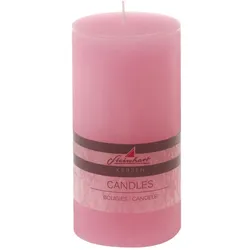 Stumpenkerze Raureif 15 cm Wachs Rosa XL (Extra Large)